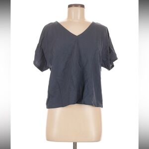 Bobeau Dark Blue Short Sleeve Top